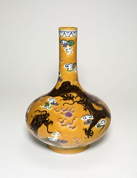 Enameled bottle vase
