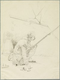 Wounded Soldier Loading his Rifle by Alexandre Bloch