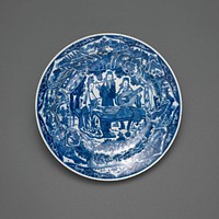 Dish with Europeans Playing Musical Instruments