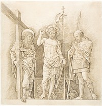 The Risen Christ between Saints Andrew and Longinus by Andrea Mantegna