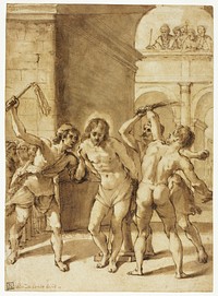 Flagellation of Christ by Guercino, School of