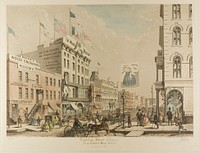 Randolph Street, Chicago, from Clark to State Streets in the Year 1865 by Raoul Varin