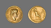 Aureus (Coin) Portraying Emperor Tiberius by Ancient Roman
