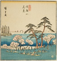 Cherry-blossom Viewing at Goten Hill (Gotenyama hanami), section of a sheet from the series "Famous Places in the Eastern Capital (Toto meisho)" by Utagawa Hiroshige