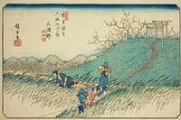 No. 42: Midono, from the series "Sixty-nine Stations of the Kisokaido (Kisokaido rokujukyu tsugi no uchi)" by Utagawa Hiroshige