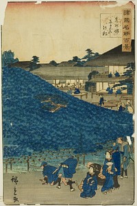 The Naniwaya Pine Tree at Sakai in Izumi Province (Senshu Sakai Naniwaya no matsu), from the series "One Hundred Famous Views in the Various Provinces (Shokoku meisho hyakkei)" by Utagawa Hiroshige II (Shigenobu)