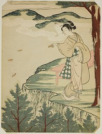 Tossing Dishes Over a Cliff by Suzuki Harunobu