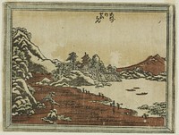 Clearing Weather at Awazu (Awazu no seiran), from the series Eight Views of Omi in Etching Style (Doban Omi hakkei) by Katsushika Hokusai