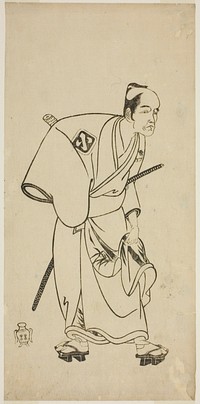 The Actor Arashi Otohachi I as Hotei Ichiemon in the Play Ayatsuri Kabuki Ogi, Performed at the Nakamura Theater in the Seventh Month, 1768 by Katsukawa Shunsho