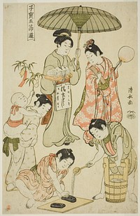 The Tanabata Festival, from the from the series "Precious Children's Games of the Five Festivals (Kodakara gosetsu asobi)" by Torii Kiyonaga