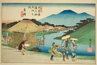 No. 14: Takasaki, from the series "Sixty-nine Stations of the Kisokaido (Kisokaido rokujukyu tsugi no uchi)" by Utagawa Hiroshige