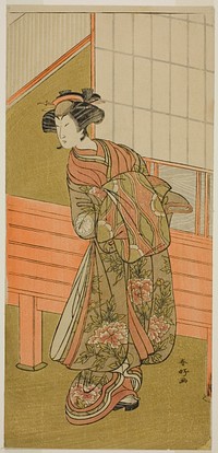 The Actor Segawa Kikunojo III as the Courtesan Takamura of Onoteruya (?) in the Play Sugata no Hana Yuki no Kuromushi (?), Performed at the Ichimura Theater (?) in the Eleventh Month, 1776 (?) by Katsukawa Shunkо̄