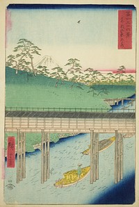 Ochanomizu in the Eastern Capital (Toto Ochanomizu), from the series "Thirty-six Views of Mount Fuji (Fuji sanjurokkei)" by Utagawa Hiroshige