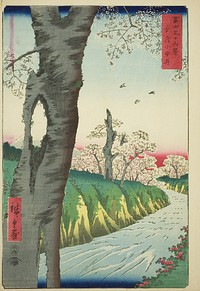 Koganei in Musashi Province (Musashi Koganei), from the series "Thirty-six Views of Mount Fuji (Fuji sanjurokkei)" by Utagawa Hiroshige