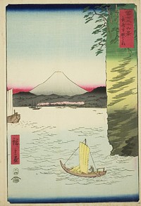 Honmoku in Musashi Province (Musashi Honmoku no hana), from the series "Thirty-six Views of Mount Fuji (Fuji sanjurokkei)" by Utagawa Hiroshige