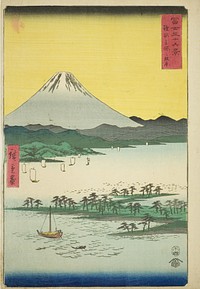 Pine Beach at Miho in Suruga Province (Suruga Miho no matsubara), from the series "Thirty-six Views of Mount Fuji (Fuji sanjurokkei)" by Utagawa Hiroshige