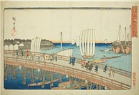 Eitai Bridge and New Land at Fukagawa (Eitaibashi Fukagawa shinchi), from the series "Famous Places in the Eastern Capital (Toto meisho)" by Utagawa Hiroshige