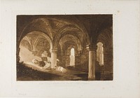 Crypt of Kirkstall Abbey, plate 39 from Liber Studiorum by Joseph Mallord William Turner