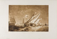 Entrance of Calais Harbour, plate 55 from Liber Studiorum by Joseph Mallord William Turner