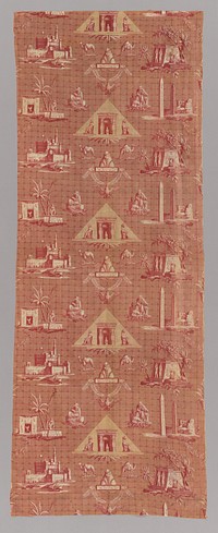 Les Monuments d'Egypte (The Monuments of Egypt) (Furnishing Fabric) by Jean Baptiste Huet (Designer)