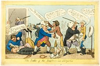 Battle of Barbers and Surgeons by Isaac Cruikshank