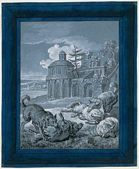 Wolves Attacking Sheep ("Rein de Trop II") by Jean-Baptiste Oudry