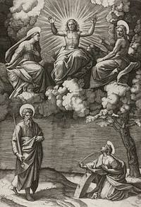 Christ, the Virgin, and Saint John the Baptist with Saints Paul and Catherine by Marcantonio Raimondi