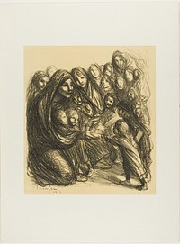 For the Daughters of Soldiers Killed on the Field of Honor, plate thirteen from Actualités by Théophile-Alexandre Pierre Steinlen