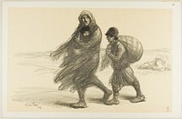 Serbian Exodus, plate twenty-one from Actualités by Théophile-Alexandre Pierre Steinlen