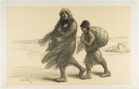 Serbian Exodus, plate twenty-one from Actualités by Théophile-Alexandre Pierre Steinlen