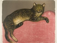 Winter: Cat on a Cushion by Théophile-Alexandre Pierre Steinlen