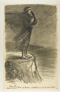 Serbia: Sister Anne, plate twenty from Actualités by Théophile-Alexandre Pierre Steinlen