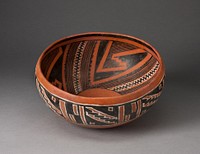 Bowl with Geometric Black-and-White Motifs on Interior and Exterior Survace by Cibola