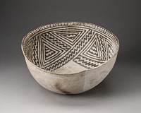 Bowl with Interlocking Zigzag Motif in Four-Part Design on Interior Walls by Ancestral Pueblo (Anasazi)