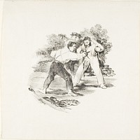 Modern Duel by Francisco José de Goya y Lucientes