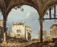 Portico with a Lantern by Follower of Canaletto