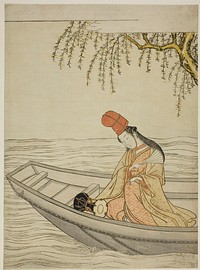 Shirabyoshi Dancer in Asazuma boat by Suzuki Harunobu