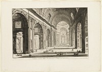 Interior view of St. Peter's Basilica in the Vatican, from Views of Rome by Giovanni Battista Piranesi