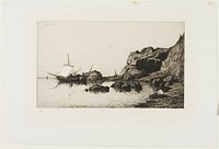 Fishing Craft near the Cliffs at Collioure by Adolphe Appian