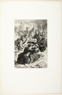 Hamlet and Laertes in Ophelia's Grave by Eugène Delacroix