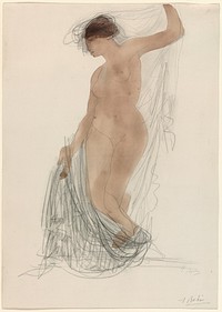 Standing Nude with Draperies by Auguste Rodin