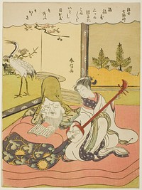 Fukurokuju, from the series "The Seven Gods of Good Luck in the Floating World (Ukiyo Shichi Fukujin)" by Suzuki Harunobu