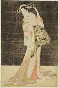 A Selection of Beauty from the Pleasure Quarters (Seiro bijin awase): Courtesans Hired for the New Years Holidays - Takigawa of the Ogiya by Chôbunsai Eishi