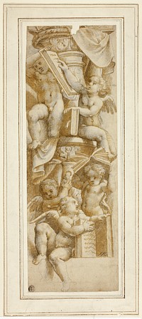 Five Putti with Books by Bernardino Gatti