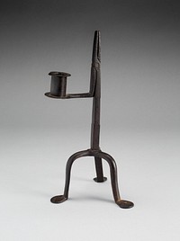 Candlestick and Rushlight Holder by Artist unknown