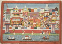 Krishna's Marriage to Kalinda, page from a copy of the Bhagavata Purana