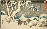 Ishiyakushi, from the series "Fifty-three Stations of the Tokaido (Tokaido gojusan tsugi no uchi)," also known as the Gyosho Tokaido by Utagawa Hiroshige