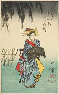 Yamashiro Province, section of sheet no. 1 from the series "Cutout Pictures of the Provinces (Kunizukushi harimaze zue)" by Utagawa Hiroshige