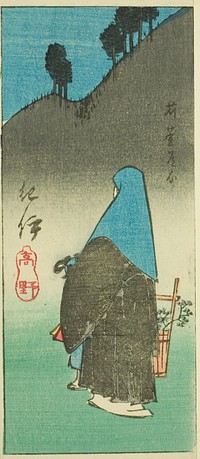 Mount Koya in Kii Province (Kii, Koya), section of sheet no. 16 from the series "Cutout Pictures of the Provinces (Kunizukushi harimaze zue)" by Utagawa Hiroshige