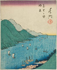 Nagato, section of sheet no. 15 from the series "Cutout Pictures of the Provinces (Kunizukushi harimaze zue)" by Utagawa Hiroshige